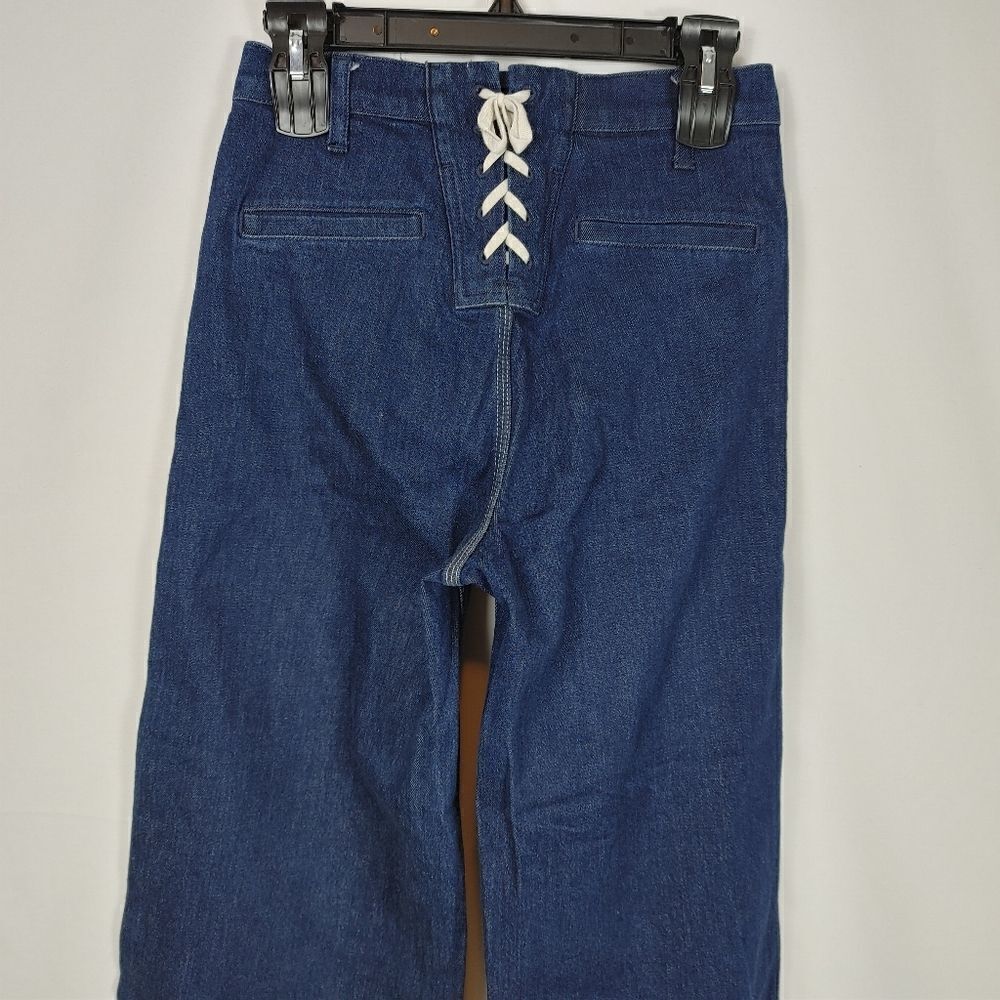 Madewell womens Wide-Leg Crop Jeans: Lace-Up Edition $148 F3533 W26.Waist 13.5" - Picture 7 of 8
